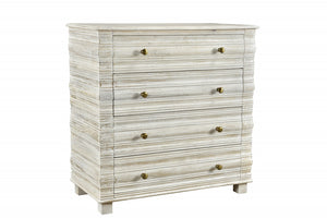 Homeroots 60" White Wash Solid Wood Seven Drawer Dresser  Solid Wood 489214
