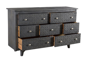Homeroots 60" Gray Wash Solid Wood Seven Drawer Triple Dresser  Solid Wood 489215
