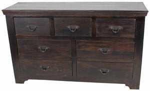 Homeroots 60" Brown Solid Wood Seven Drawer Triple Dresser  Solid Wood 489217