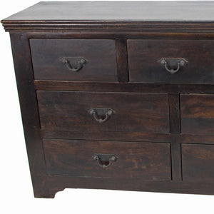 Homeroots 60" Brown Solid Wood Seven Drawer Triple Dresser  Solid Wood 489217