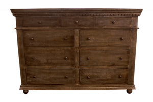 Homeroots 70" Tobacco Solid Wood Nine Drawer Gentleman's Chest  Solid Wood 489218