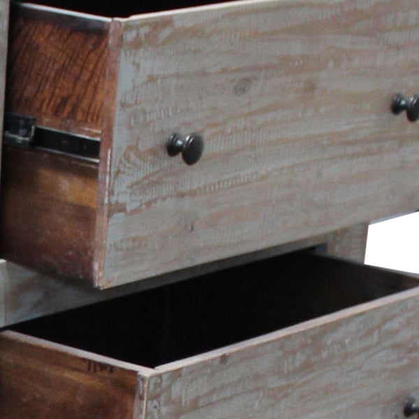 Homeroots 60" Brown Solid Wood Six Drawer Double Dresser  Solid Wood 489220