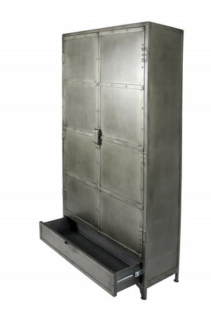 Homeroots 36" Silver Iron Drawer Combo Dresser  Iron 489222