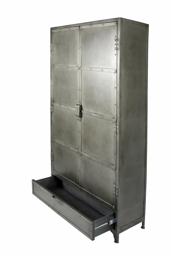 Homeroots 36" Silver Iron Drawer Combo Dresser  Iron 489222