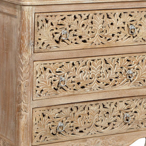 Homeroots 36" Antique White Solid Wood Three Drawer Dresser  Solid Wood 489223