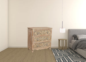 Homeroots 36" Antique White Solid Wood Three Drawer Dresser  Solid Wood 489223