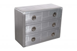 Homeroots 42" Silver Aluminum Three Drawer Dresser  Aluminum 489224