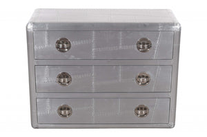 Homeroots 42" Silver Aluminum Three Drawer Dresser  Aluminum 489224