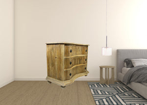 Homeroots 44" Natural Solid Wood Three Drawer Dresser  Solid Wood 489227