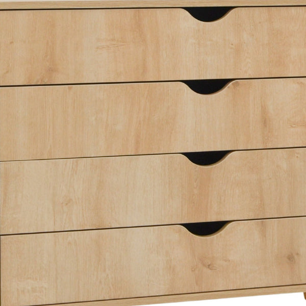Homeroots 35" Stylish Four Drawer Dresser - Perfect Blend Of Functionality And Elegant Design For Any Room Natural Manufactured Wood 489232