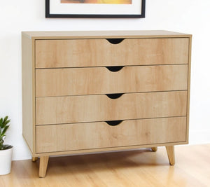 Homeroots 35" Stylish Four Drawer Dresser - Perfect Blend Of Functionality And Elegant Design For Any Room Natural Manufactured Wood 489232