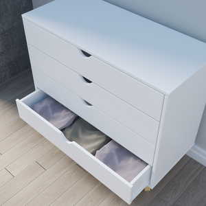 Homeroots 35" Stylish Four Drawer Dresser - Perfect Blend Of Functionality And Elegant Design For Any Room White Manufactured Wood 489233