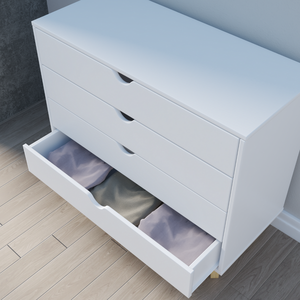 Homeroots 35" Stylish Four Drawer Dresser - Perfect Blend Of Functionality And Elegant Design For Any Room White Manufactured Wood 489233