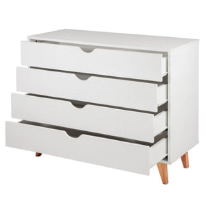 Homeroots 35" Stylish Four Drawer Dresser - Perfect Blend Of Functionality And Elegant Design For Any Room White Manufactured Wood 489233