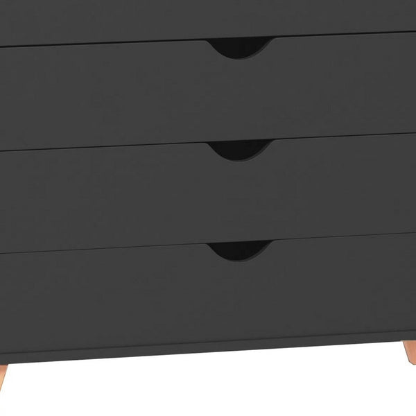 Homeroots 35" Stylish Four Drawer Dresser - Perfect Blend Of Functionality And Elegant Design For Any Room Black Manufactured Wood 489234