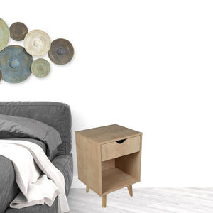 Homeroots 22" Natural One Drawer Nightstand   489235