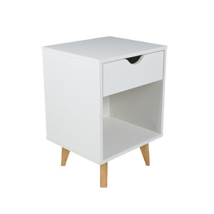 Homeroots 22" White One Drawer Nightstand   489236