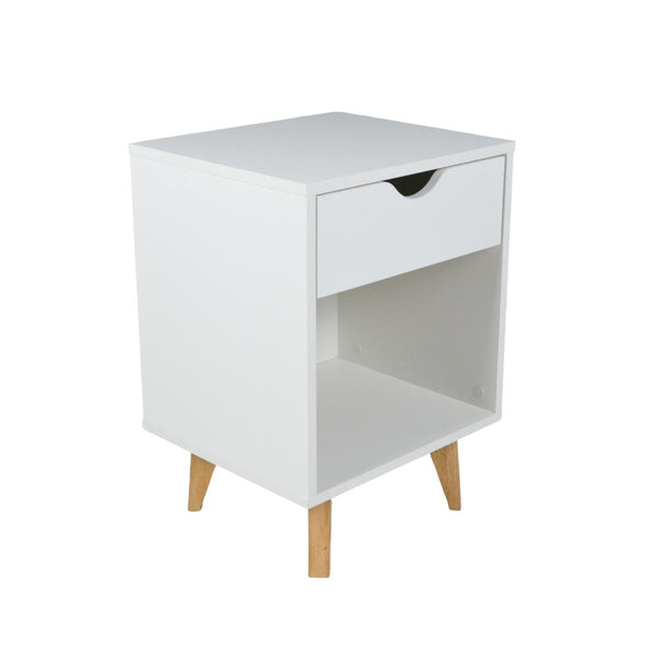 Homeroots 22" White One Drawer Nightstand   489236