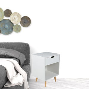 Homeroots 22" White One Drawer Nightstand   489236