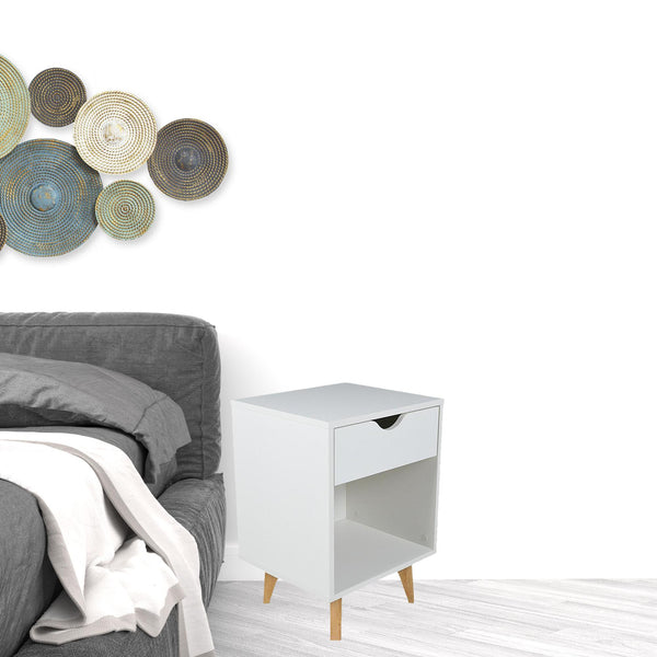 Homeroots 22" White One Drawer Nightstand   489236