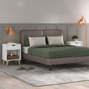 Homeroots 22" White One Drawer Nightstand   489236