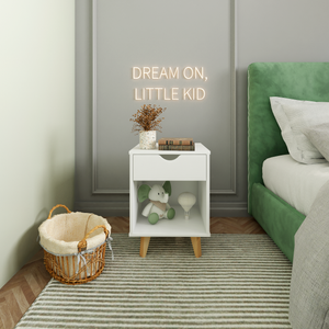 Homeroots 22" White One Drawer Nightstand   489236