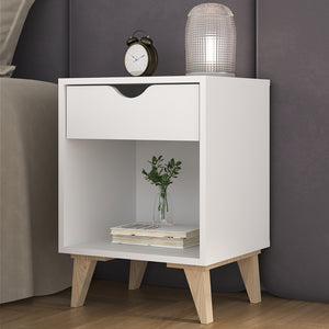 Homeroots 22" White One Drawer Nightstand   489236