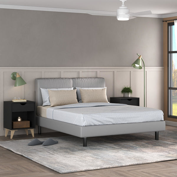 Homeroots 22" Black One Drawer Nightstand   489237