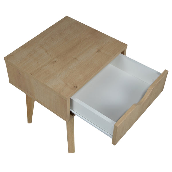 Homeroots 18" Natural One Drawer Nightstand   489238