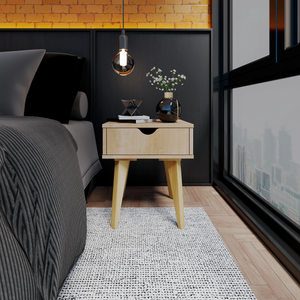 Homeroots 18" Natural One Drawer Nightstand   489238