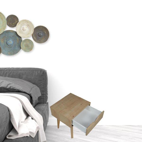 Homeroots 18" Natural One Drawer Nightstand   489238