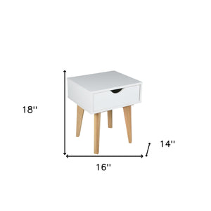 Homeroots 18" White One Drawer Nightstand   489239