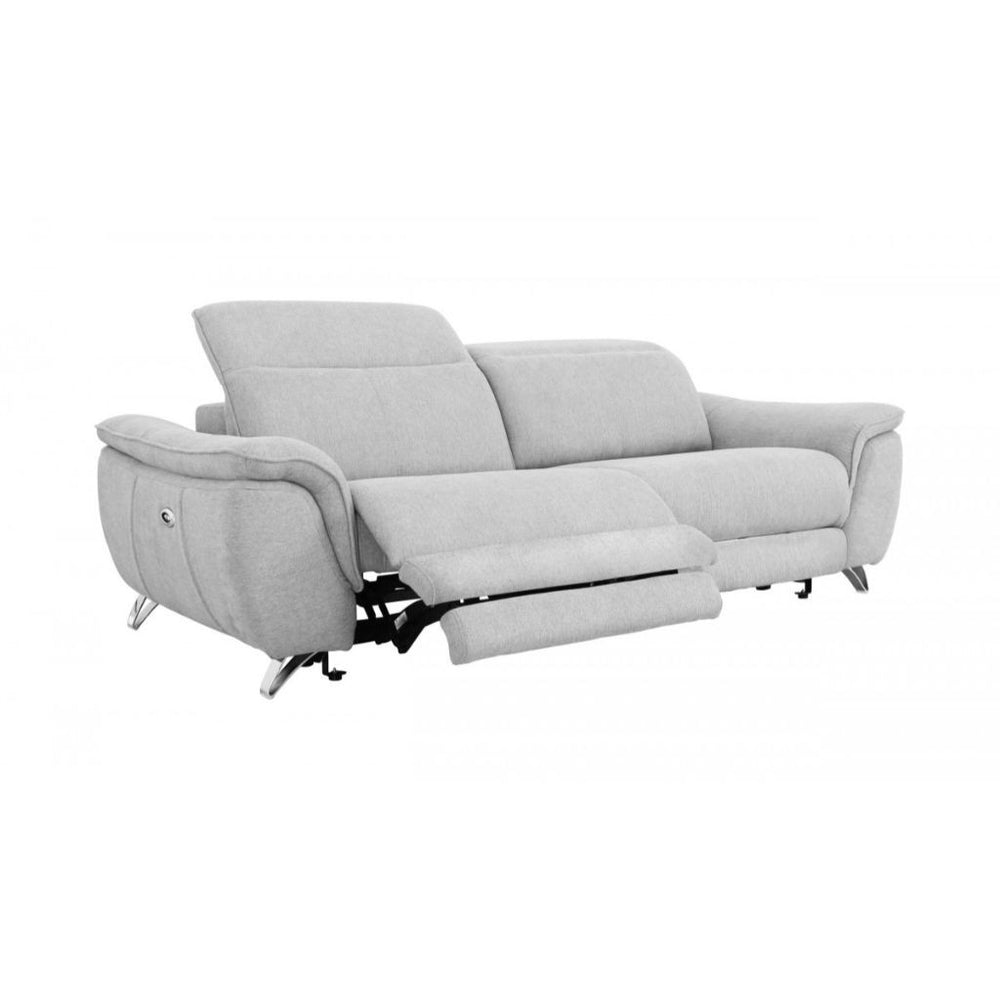 Homeroots 87" Gray And Silver Power Reclining Loveseat   489285