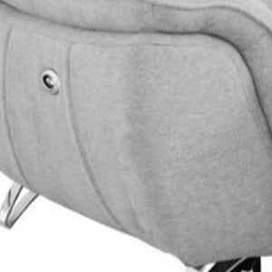 Homeroots 87" Gray And Silver Power Reclining Loveseat   489285