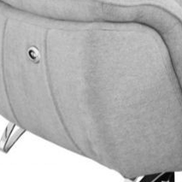 Homeroots 87" Gray And Silver Power Reclining Loveseat   489285