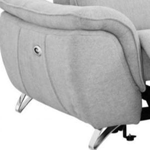 Homeroots 87" Gray And Silver Power Reclining Loveseat   489285