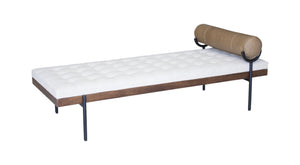 HomeRoots 72" Ivory Tufted Cotton Bench with Brown Black Acacia Wood & Metal Base – Elegant, Multi-Functional Seating 489313