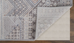 Feizy Rugs Francisco Southwestern-inspired Machine Made Medallion Rug - Durable Geometric Design For Any Space Ivory,Gray Polyester,Polypropylene Fra39gdfivychli1c