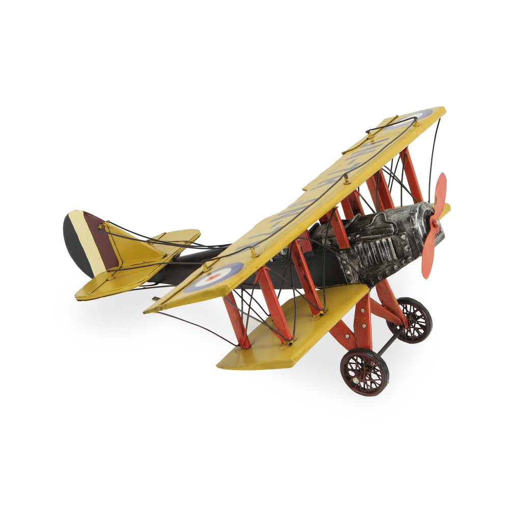 Homeroots 7" Red And Yellow Metal Hand Painted World War Ii "Havilland Dh-4" Model Airplane  Metal 489409