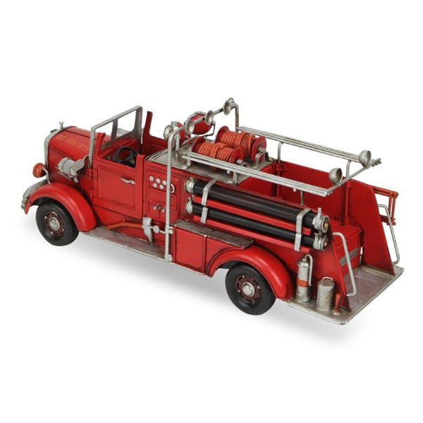 7 Inch Hand Painted Red Metal Truck Figurine Rustic Farmhouse Holiday Decor