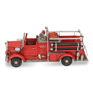 7 Inch Hand Painted Red Metal Truck Figurine Rustic Farmhouse Holiday Decor