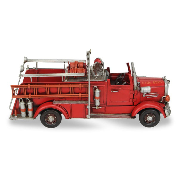7 Inch Hand Painted Red Metal Truck Figurine Rustic Farmhouse Holiday Decor