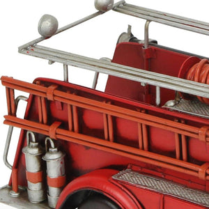 7 Inch Hand Painted Red Metal Truck Figurine Rustic Farmhouse Holiday Decor
