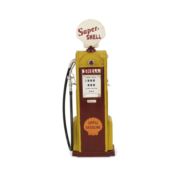 Homeroots 18" Yellow And White Metal Hand Painted Figurine  Metal 489420