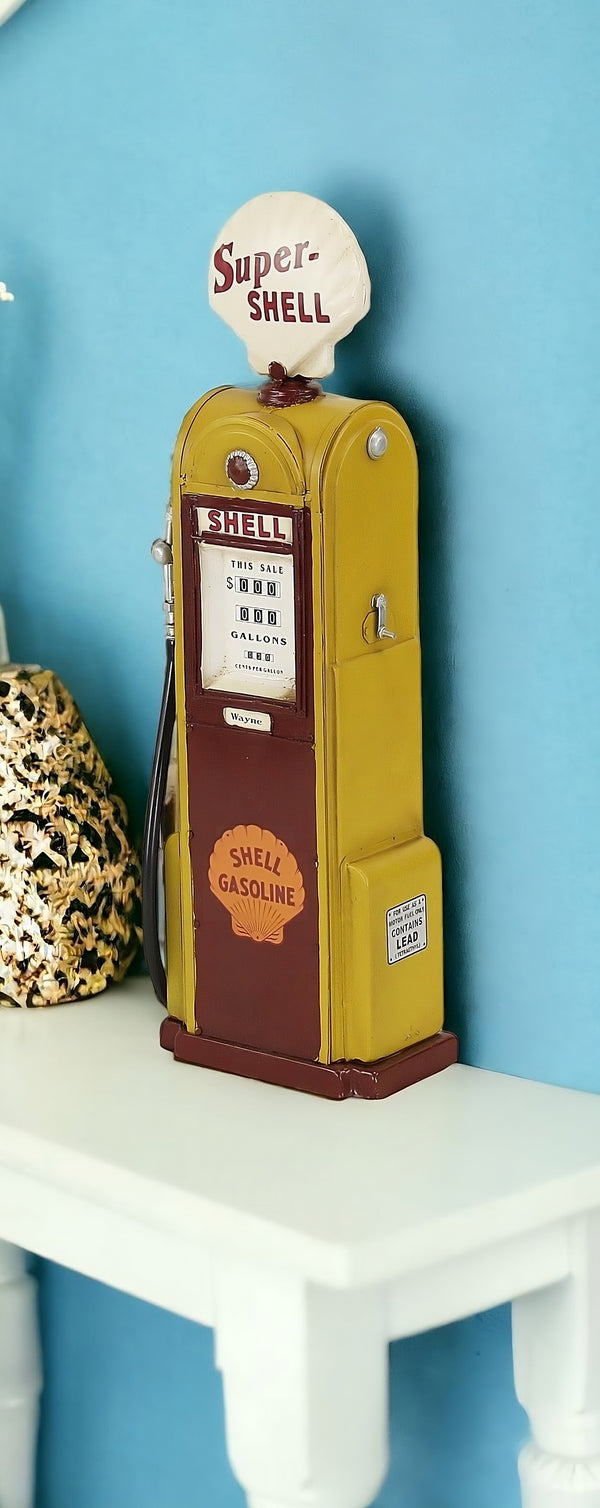 Homeroots 18" Yellow And White Metal Hand Painted Figurine  Metal 489420