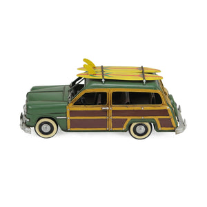 Homeroots 7" Yellow And Green Metal Hand Painted 1949 Green Woody Model Car  Metal 489424