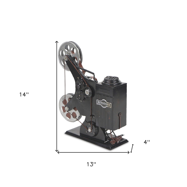 Homeroots 14" Black And Gray Metal Movie Hand Painted Figurine  Metal 489426