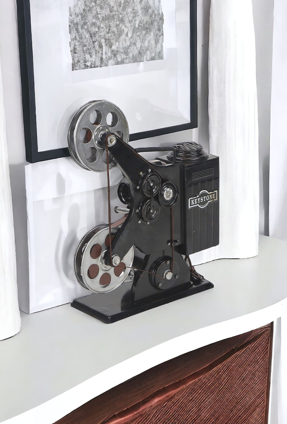 Homeroots 14" Black And Gray Metal Movie Hand Painted Figurine  Metal 489426