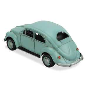 Homeroots 5" Blue And Black Metal Hand Painted Blue Volkswagen Beetle Model Car  Metal 489442