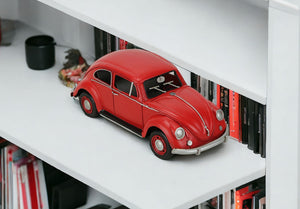 Homeroots 5" Red And Black Metal Hand Painted Red Volkswagen Beetle Model Car  Metal 489443